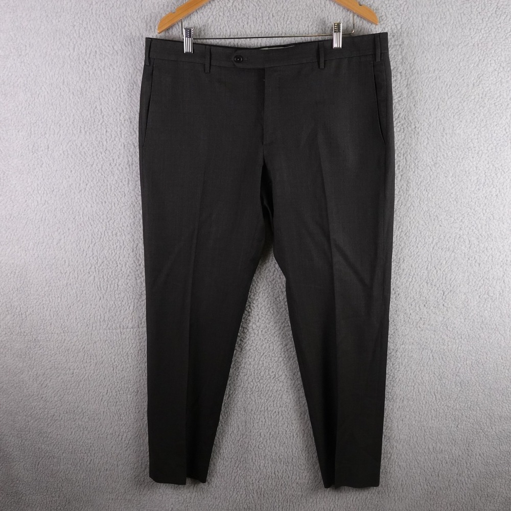 Zanella Parker Mens Charcoal Grey 100% Virgin Wool Dress‎ Pants Italy Size 38